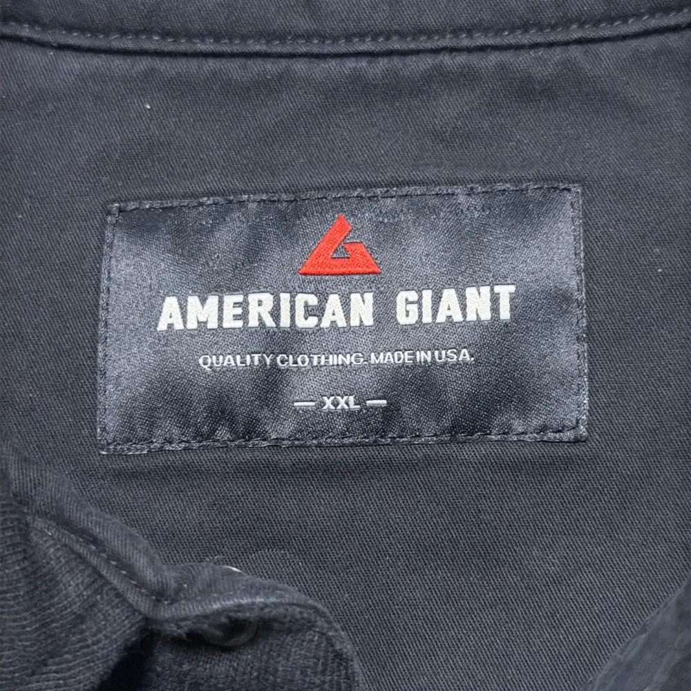 American Giant Redwood Shirt Jacket Mens XXL Black Overshirt Snap Front Workwear